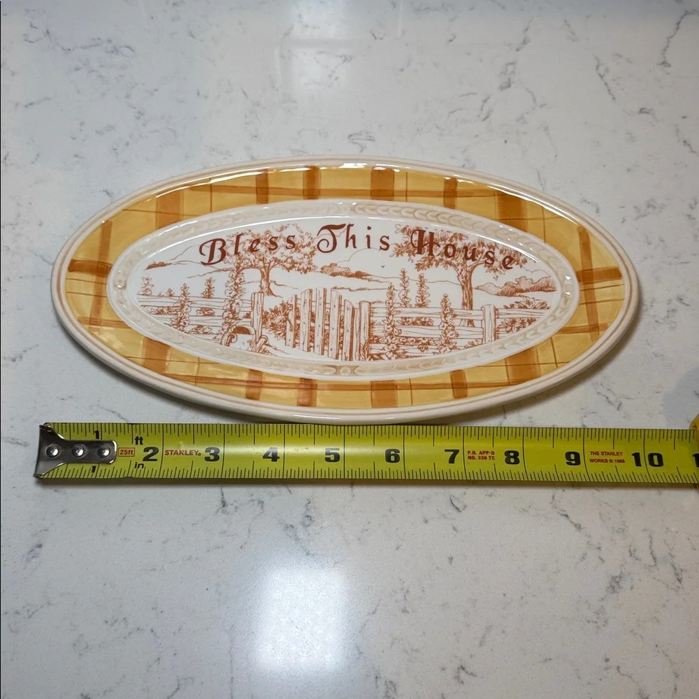 Fitz and Floyd ‘Bless This House’ Small‎ Oval Ceramic Platter